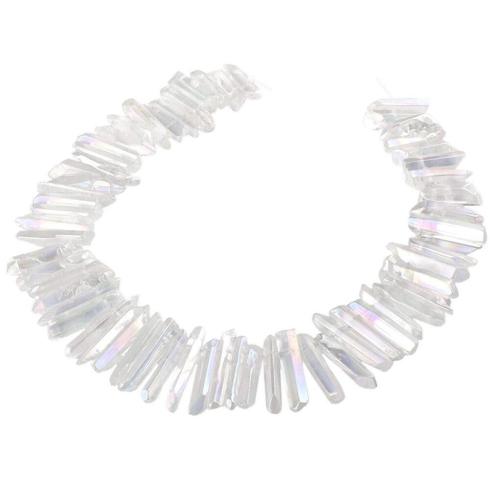 4336 Natural Rock Crystal Points Titanium Coated Clear Quartz Sticks Spikes